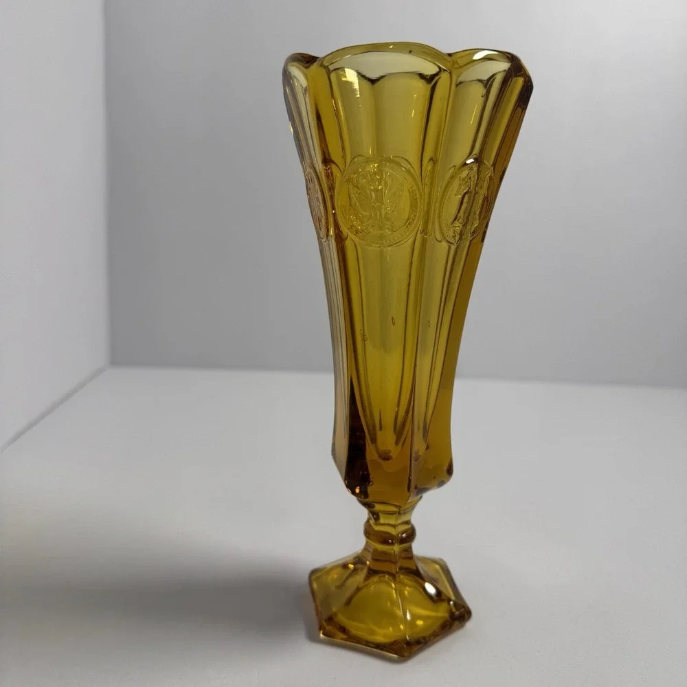 Vintage Fostoria Amber Coin Glass 8